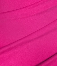 B. Darlin Cowl Neck Spaghetti Strap Rhinestone Illusion Corset Bodice Front Slit Dress