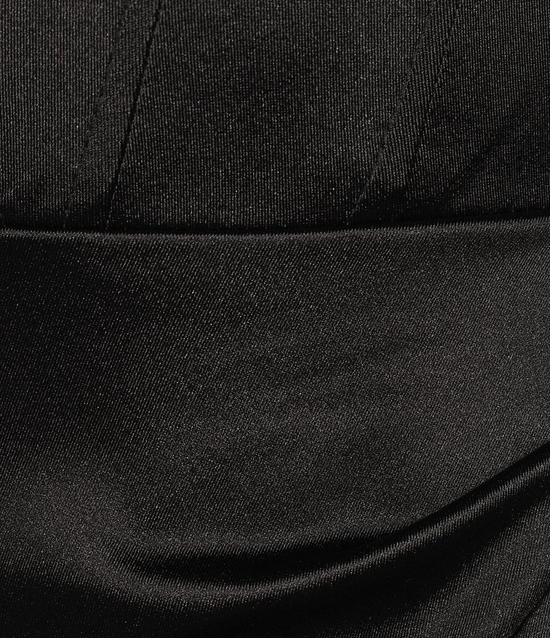 B. Darlin Drape Neck Off-The-Shoulder Faux Wrap Dress