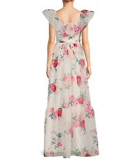 B. Darlin Floral Print Ruffled A-Line Dress
