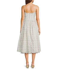 B. Darlin Floral Printed Button Front A-Line Midi Dress