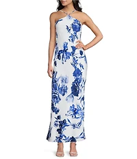B. Darlin Floral Printed Halter Neck Maxi Dress