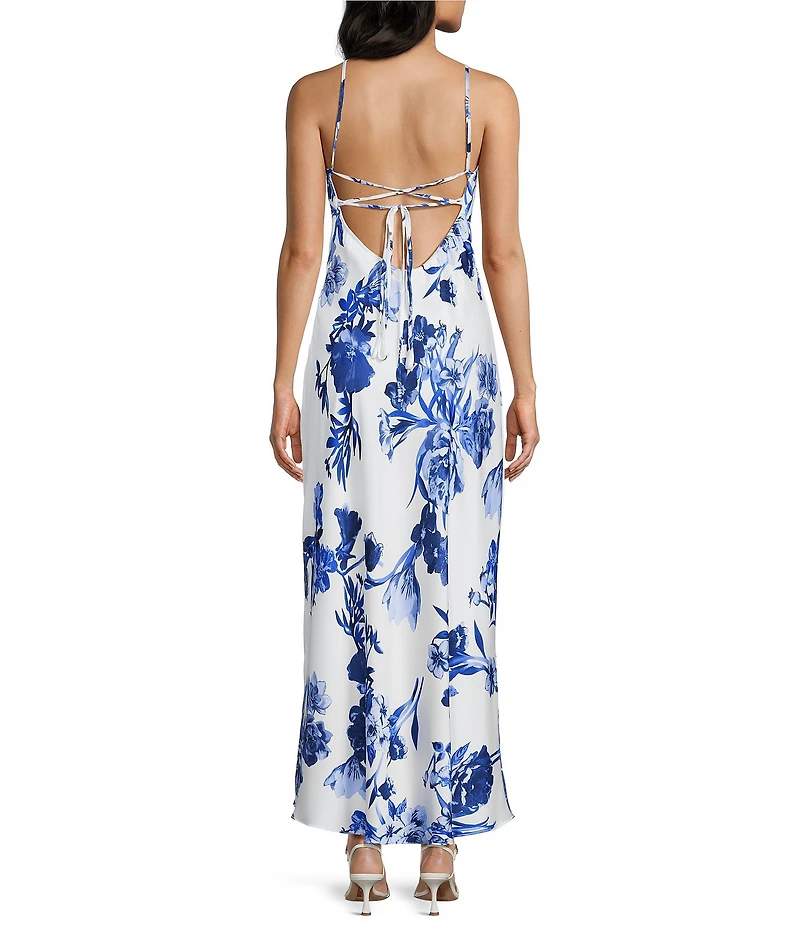 B. Darlin Floral Printed Halter Neck Maxi Dress