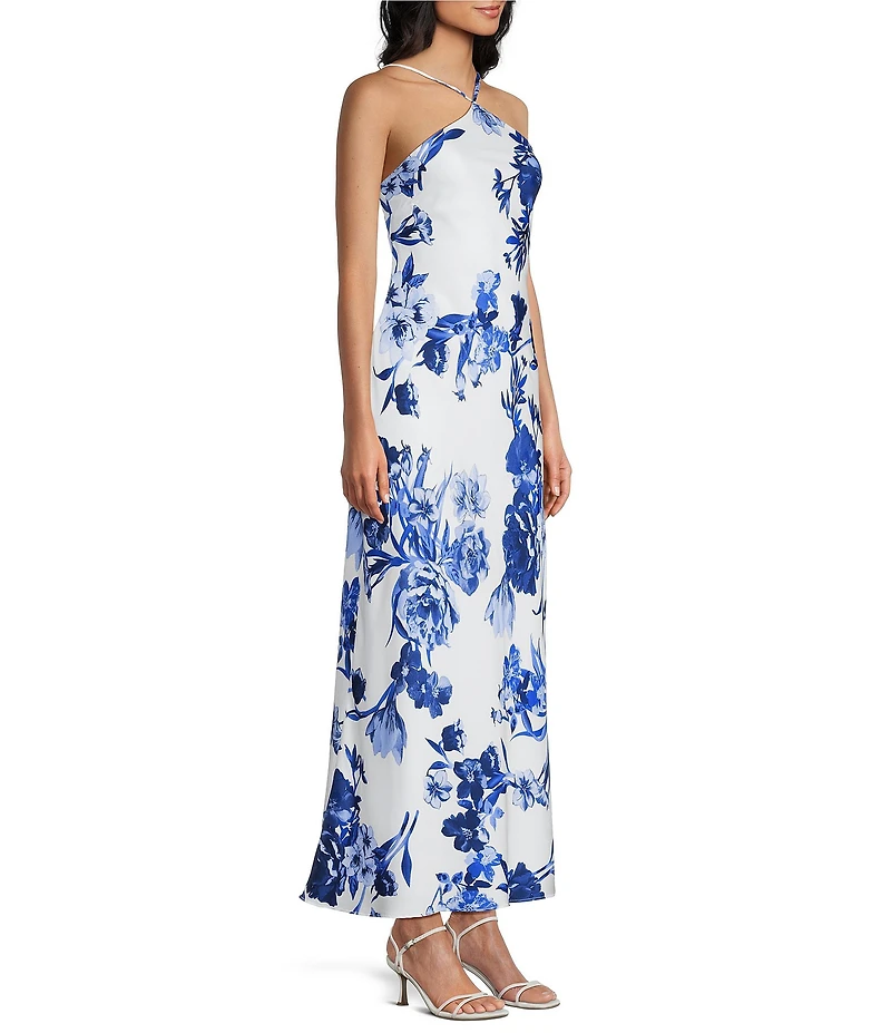 B. Darlin Floral Printed Halter Neck Maxi Dress