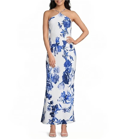 B. Darlin Floral Printed Halter Neck Maxi Dress