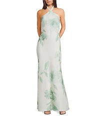 B. Darlin Floral Printed Halter Neck Tie Back Dress