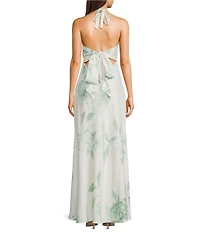 B. Darlin Floral Printed Halter Neck Tie Back Dress