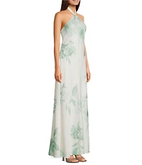 B. Darlin Floral Printed Halter Neck Tie Back Dress