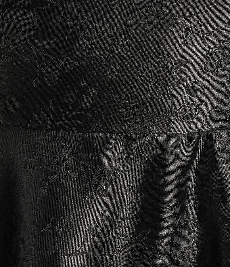 B. Darlin Floral Printed Jacquard Square Neck Lace Up Back Long Dress