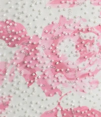 B. Darlin Floral Printed Mesh V-Neck Side Slit Dress