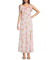 B. Darlin Floral Printed Ruffle Detailed Maxi Dress
