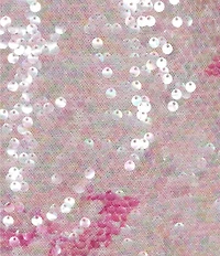 B. Darlin Floral Printed Sequin V-Neck Tie Front A-Line Dress