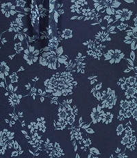 B. Darlin Floral Printed Short Puff Sleeve Tie Front Midi Dress