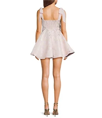 B. Darlin Floral Printed Tie Shoulder Fit-And-Flare Dress