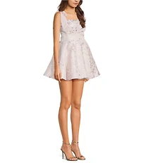 B. Darlin Floral Printed Tie Shoulder Fit-And-Flare Dress