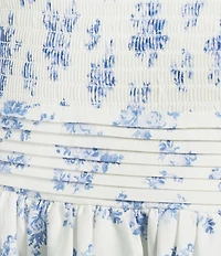 B. Darlin Floral Printed Tie Shoulder Smocked Dress