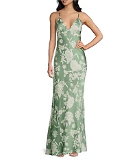 B. Darlin Floral Printed V-Neck Criss Cross Back Dress