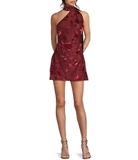 B. Darlin Floral Printed Wrap Around Scarf One Shoulder Dress