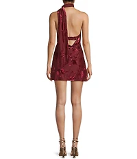 B. Darlin Floral Printed Wrap Around Scarf One Shoulder Dress