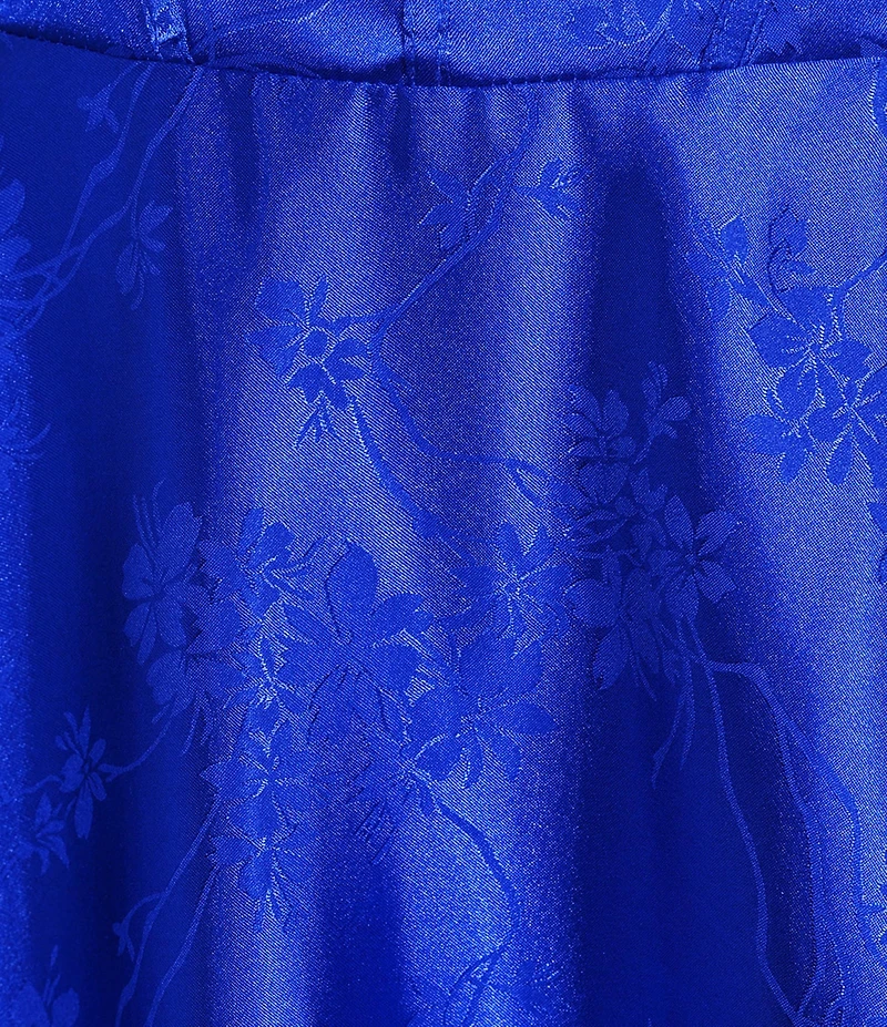 B. Darlin Floral Satin Jacquard Tie Strap Dress