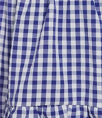 B. Darlin Gingham Print Tie Strap Sweetheart Neck Trim Detail Babydoll Dress