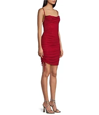 B. Darlin Glitter Drawstring Party Dress