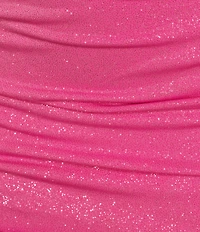 B. Darlin Glitter Knit Ruched Bodycon Dress