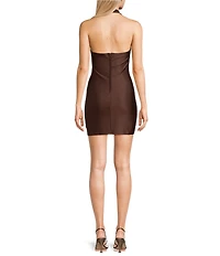 B. Darlin Halter Drape Neck Bodycon Dress