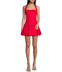 B. Darlin Halter Neck Bubble Hem Drop Waist Dress