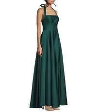 B. Darlin Halter Straight Neck Center Back Smocking Side Slit Dress