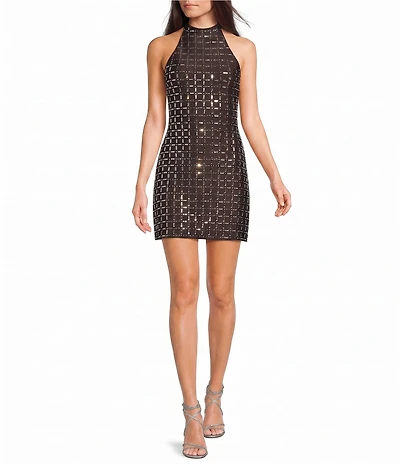 B. Darlin Heat Stone Halter Neck Bodycon Dress
