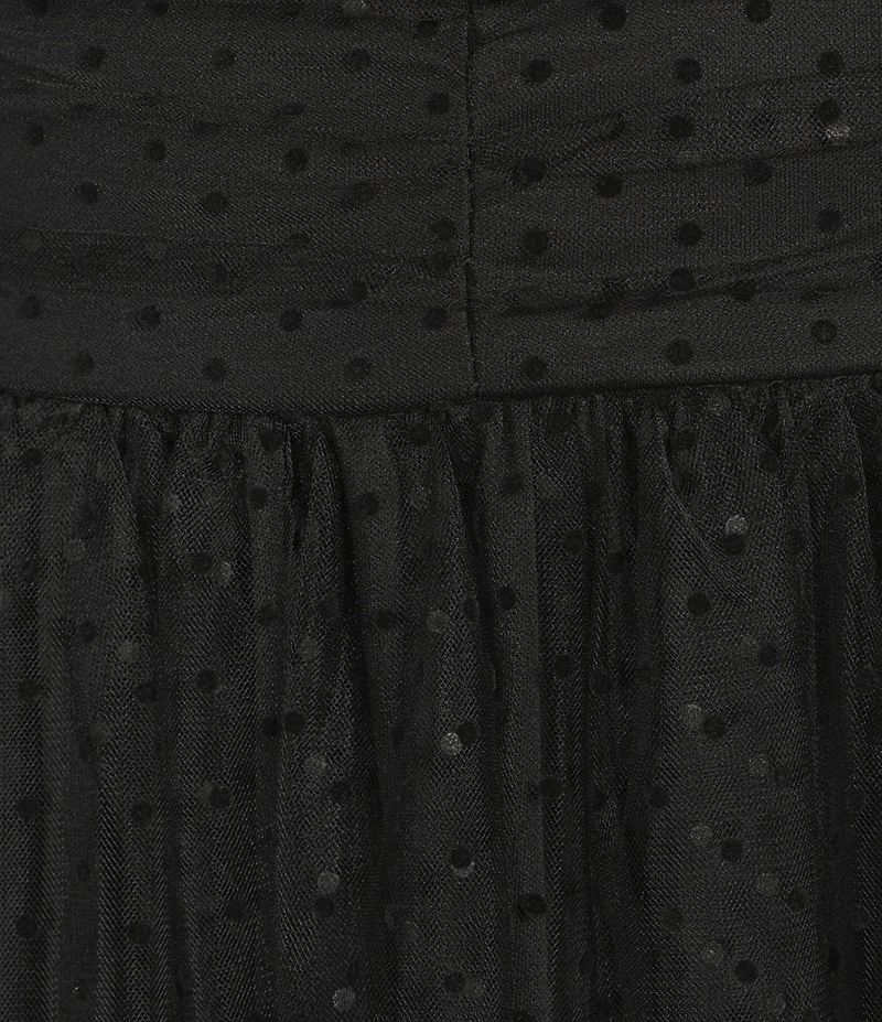 B. Darlin Mesh Tie Shoulder Bustier Midi Dress