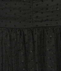 B. Darlin Mesh Tie Shoulder Bustier Midi Dress