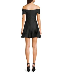 B. Darlin Off The Shoulder Godet Skirt Dress