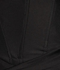 B. Darlin Off The Shoulder Sweetheart Drape Neck Corseted Faux Wrap Front Front Slit Long Dress