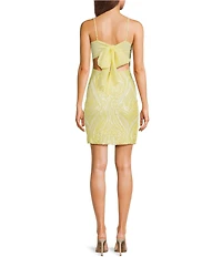 B. Darlin Pattern Sequin Bow Back Bodycon Dress