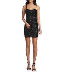 B. Darlin Pattern Sequin Bow Back Bodycon Dress
