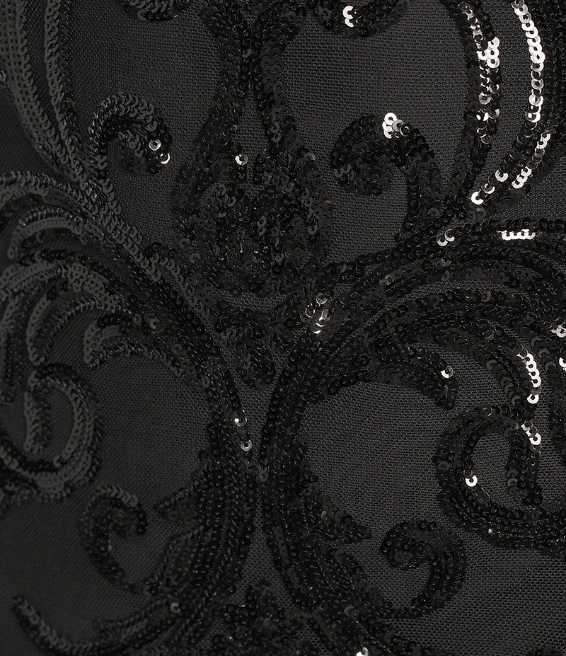 B. Darlin Pattern Sequin Bow Back Bodycon Dress