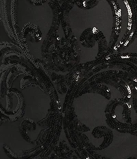 B. Darlin Pattern Sequin Bow Back Bodycon Dress