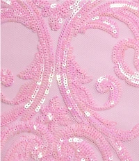 B. Darlin Pattern Sequin Bow Back Bodycon Dress