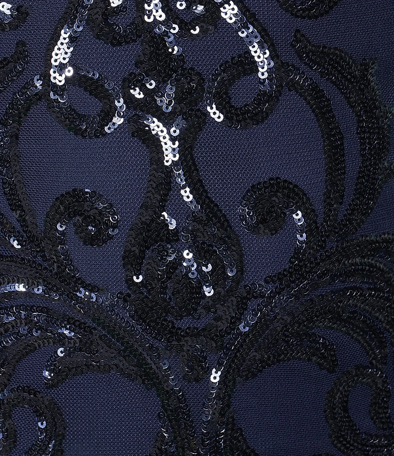 B. Darlin Pattern Sequin Bow Back Bodycon Dress