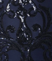 B. Darlin Pattern Sequin Bow Back Bodycon Dress