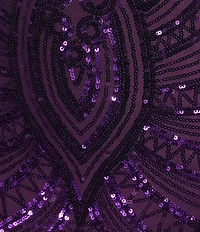 B. Darlin Patterned Sequin Strapless Corseted Bodycon Dress