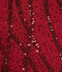 B. Darlin Patterned Sequin V-Neck Tie Back Bodycon Dress