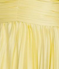 B. Darlin Pleated Strapless Sweetheart Neck Scarf Lace Up Back Maxi Dress