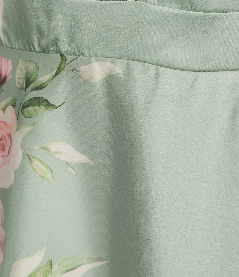 B. Darlin Plus Size Floral Printed V-Neck Lace Up Back Dress