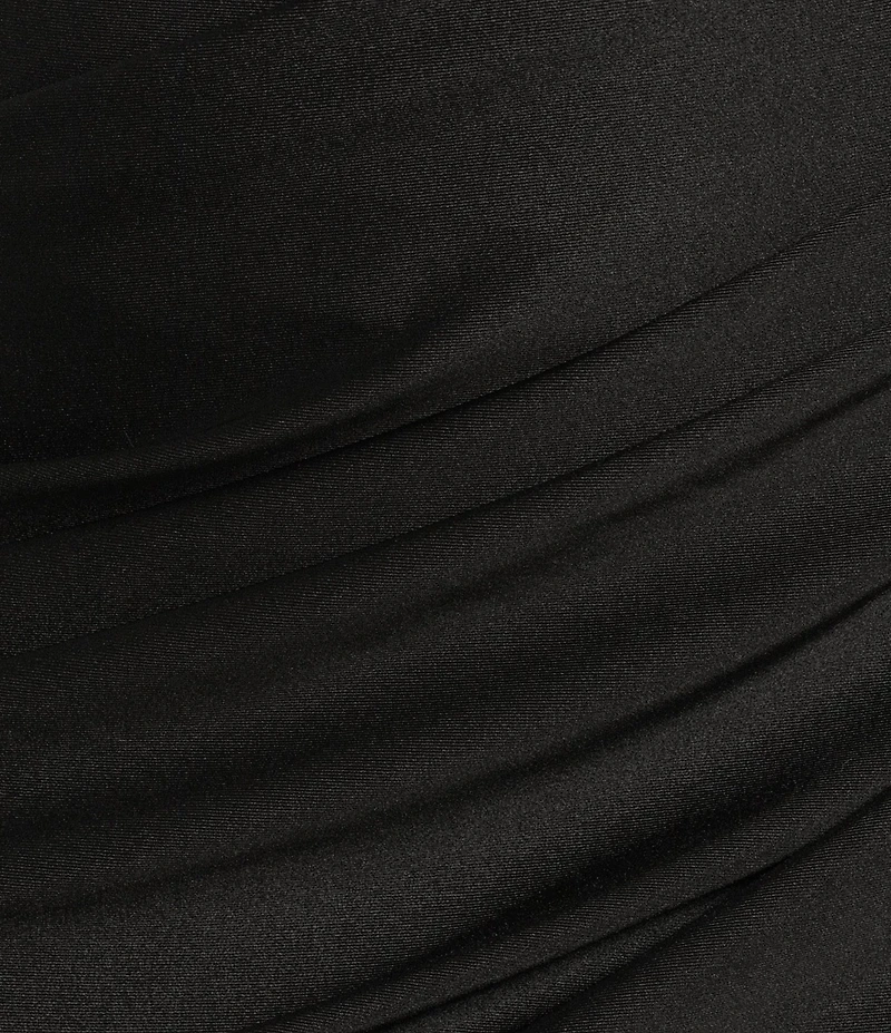 B. Darlin Plus Size Off The Shoulder Drape Neck Bustier Bodice Faux Wrap Dress