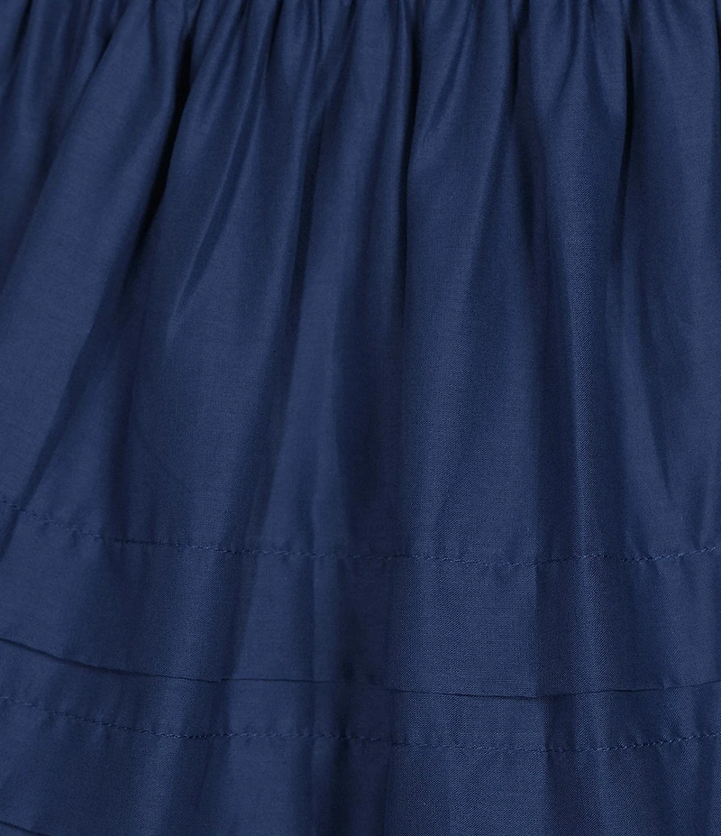 B. Darlin Puff Short Sleeve Square Neck Smocked Skater Skirt Dress