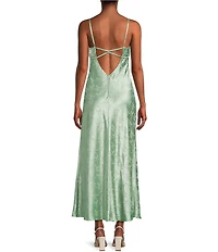 B. Darlin Satin Bow Printed Jacquard Midi Dress
