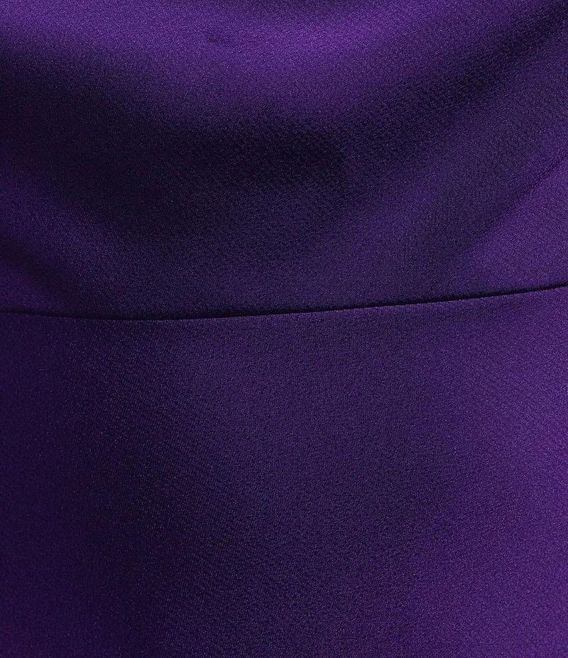 B. Darlin Satin Drape Neck Criss Cross Back Midi Dress