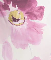 B. Darlin Satin Floral Printed Cowl Neck Off The Shoulder Long Dress